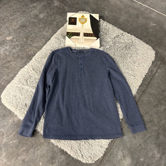 Member’s Mark Classic Blue Long Sleeve Thermal Henley for Men Large L - Picture 6 of 15